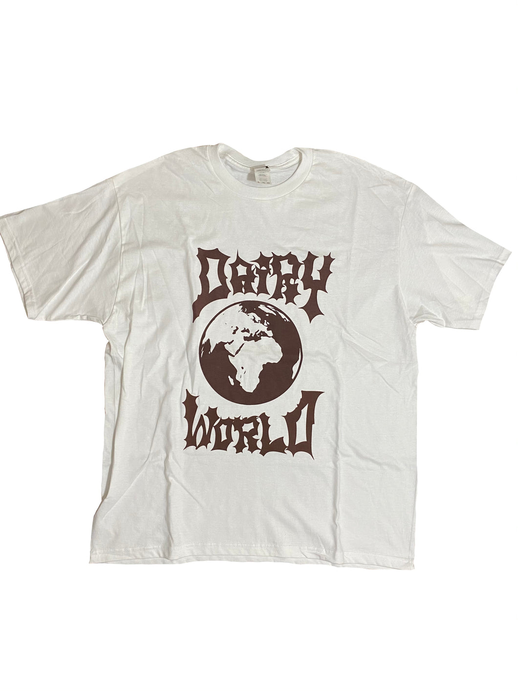 White/Brown Dairy World Logo Tee